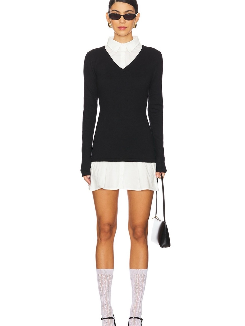Edikted Two in One Collared Sweater Dress
